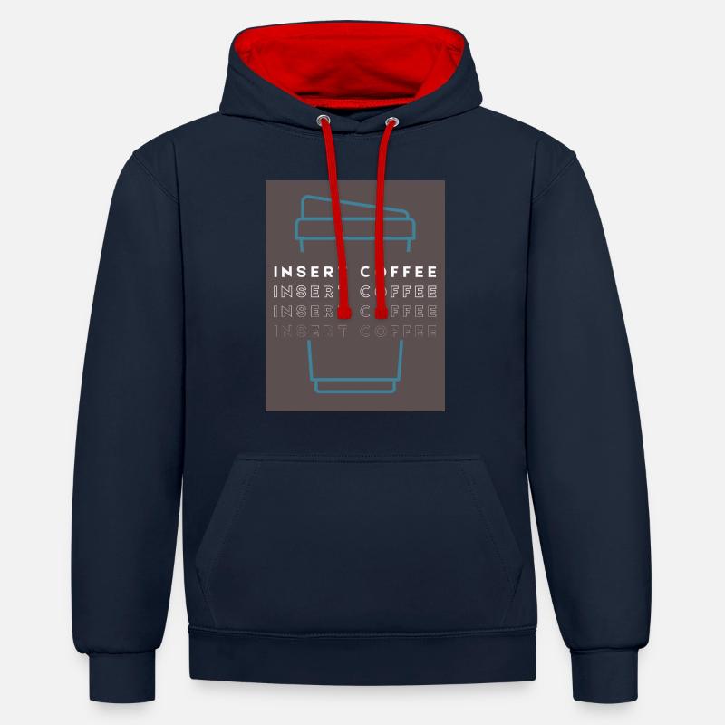 Insert Coffee Cup 2 LTPWBBT - Kontrast-Hoodie - Navy/Rot