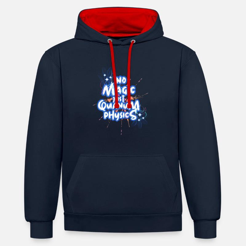 No Magic, just Quantum-Physics Design - Contrast hoodie - navy/red