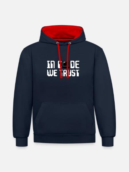 Nerd - Kontrast-Hoodie - Navy/Rot