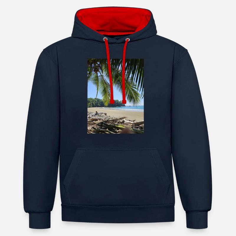 E30B78C9 5F3C 40FE A815 E6F4248A8AC0 - Sweat à capuche contrasté - bleu marine/rouge