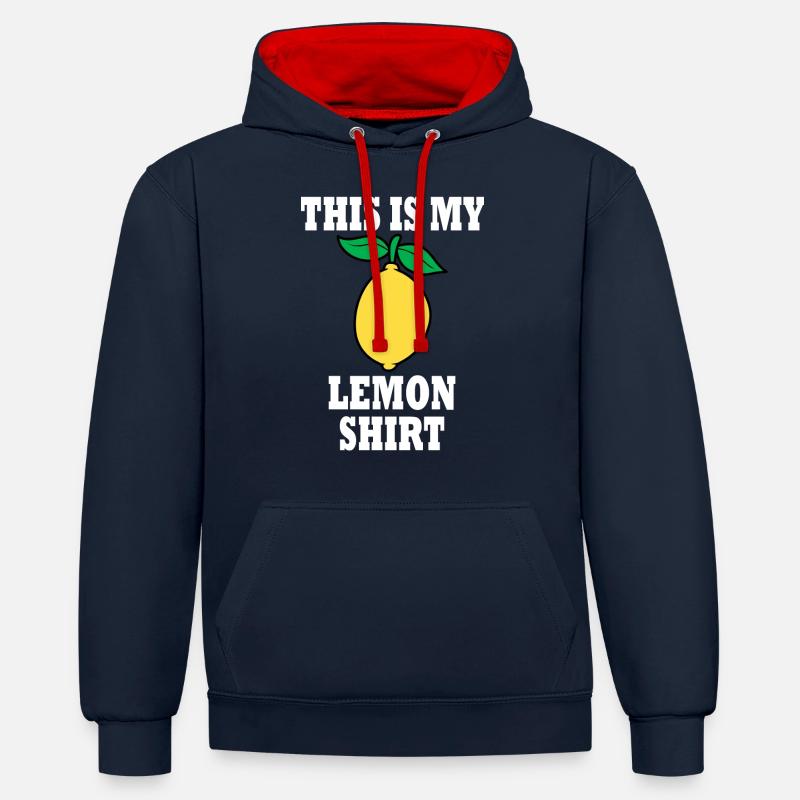 Jus de citron Limonade Agrumes - Sweat à capuche contrasté - bleu marine/rouge