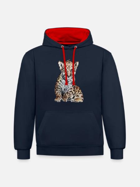 Jaguar Baby - Contrast hoodie - navy/red