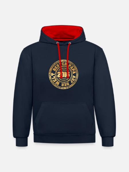Vater 2016 - Kontrast-Hoodie - Navy/Rot