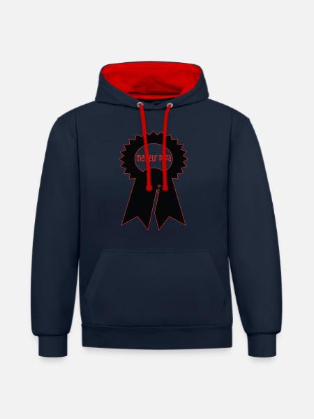 Bester Papa - Kontrast-Hoodie - Navy/Rot