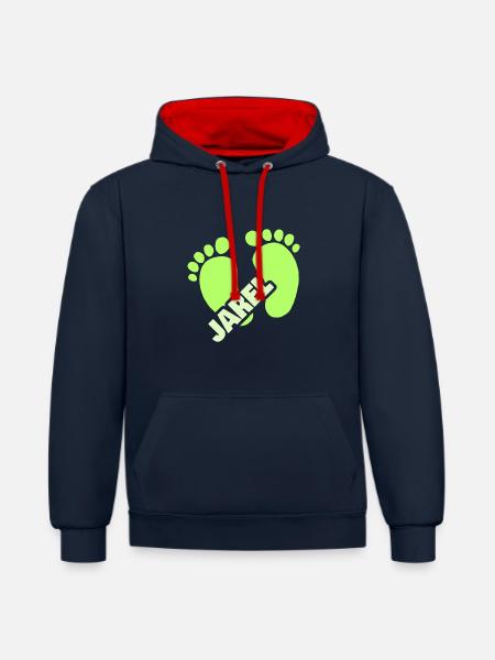 Jarel - Contrast hoodie - navy/red