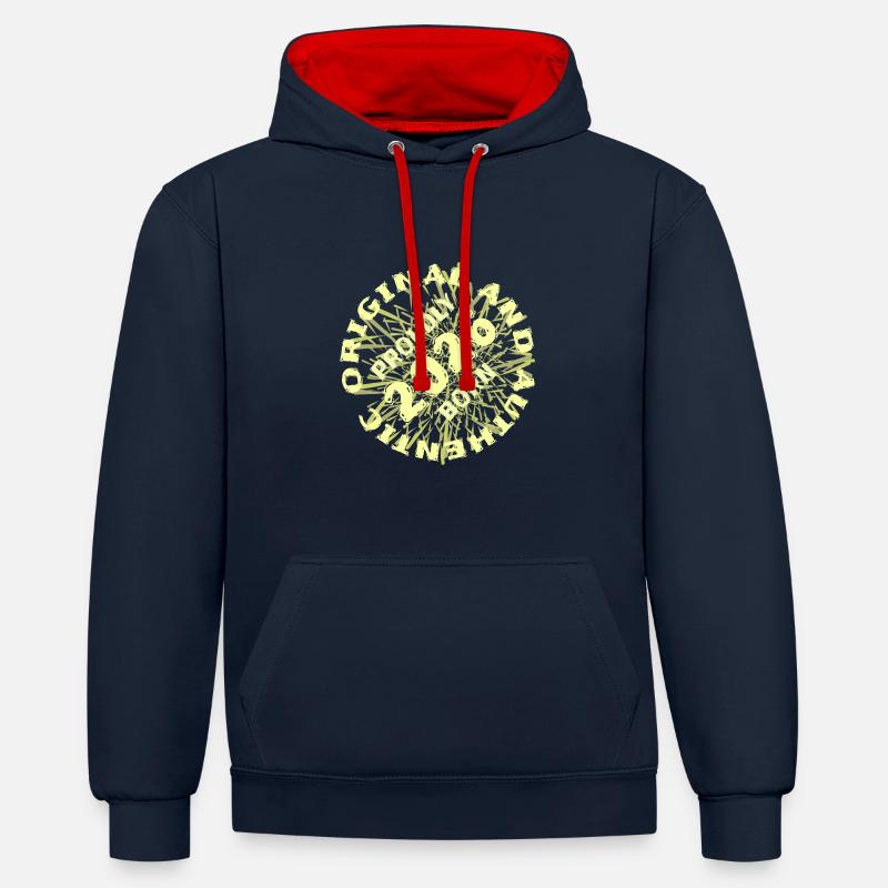 Drôle 2026 - Sweat à capuche contrasté - bleu marine/rouge