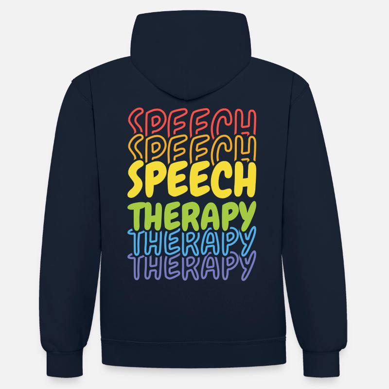 Language Pathologist Speech Pathologist - Contrast hoodie - navy/red
