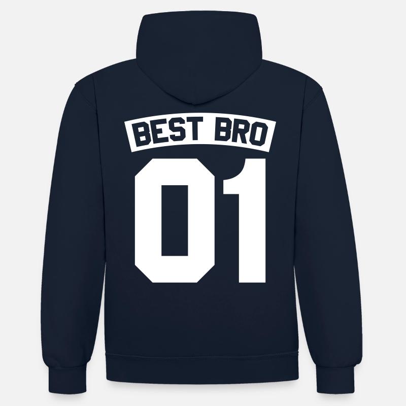 Best Bro - Kontrast-Hoodie - Navy/Rot