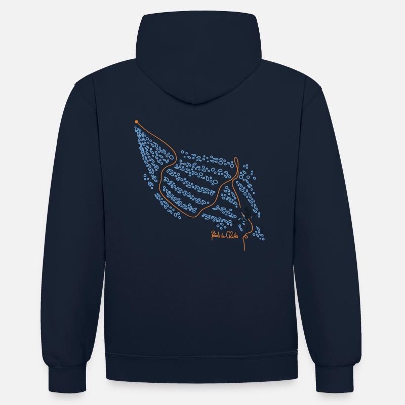 Canyon Caskadagouttes - Sweat à capuche contrasté - bleu marine/rouge