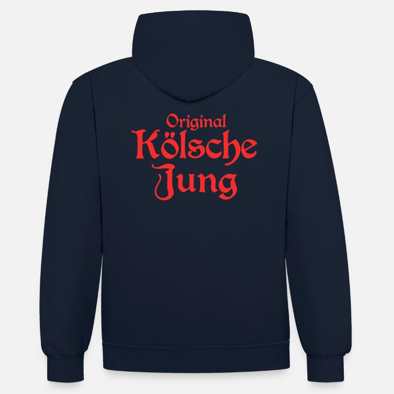 Original Kölsche Jung - Kontrast-Hoodie - Navy/Rot