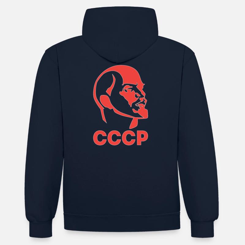 udssr Symbol Statement Soviet red - Sweat à capuche contrasté - bleu marine/rouge