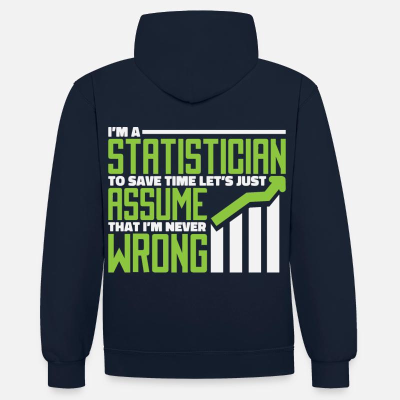 Statisticiens - Sweat à capuche contrasté - bleu marine/rouge