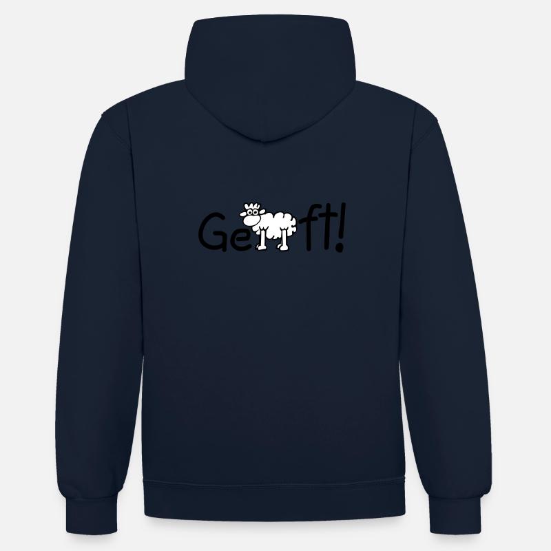 Fait! - Sweat à capuche contrasté - bleu marine/rouge
