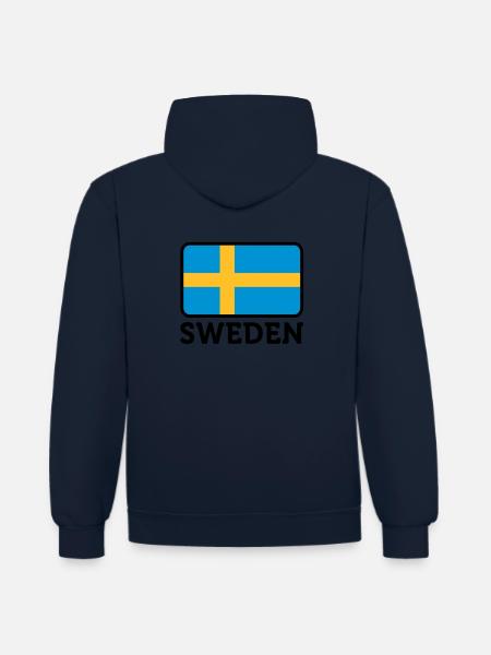 National flag of Sweden - Contrast hoodie - navy/red
