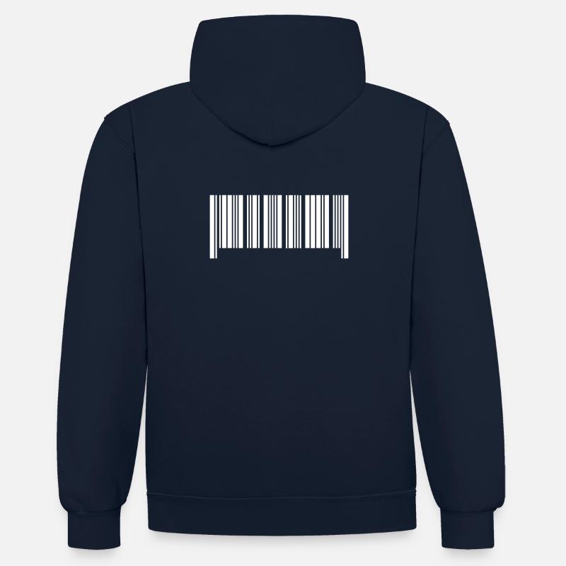 Barcode II - Sweat à capuche contrasté - bleu marine/rouge