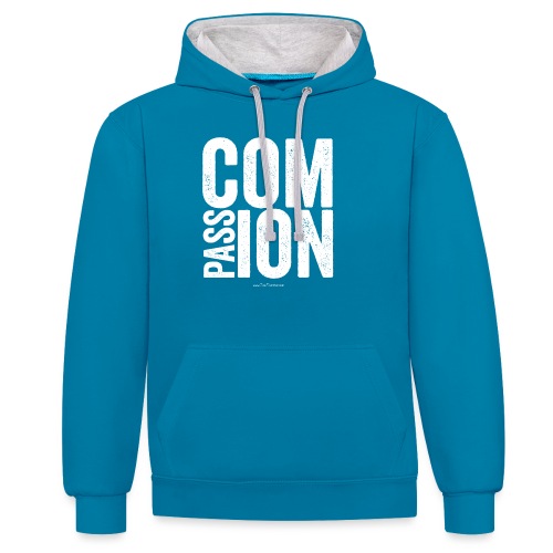 compassion white - Contrast Colour Hoodie