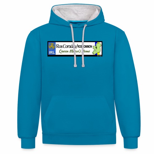 ROSCOMMON, IRELAND: licence plate tag style decal - Contrast Colour Hoodie