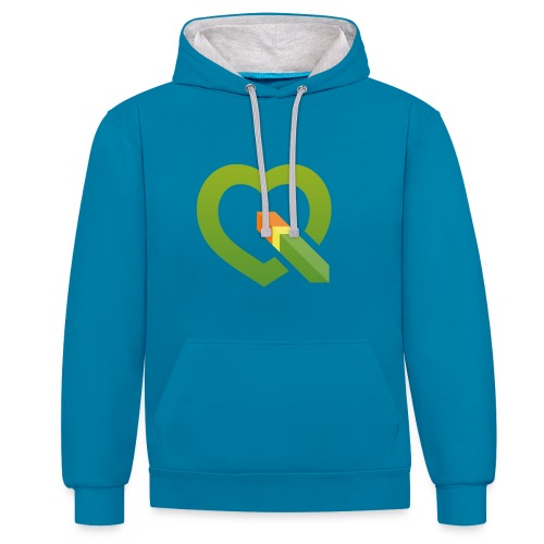 QGIS heart logo - Contrast Colour Hoodie
