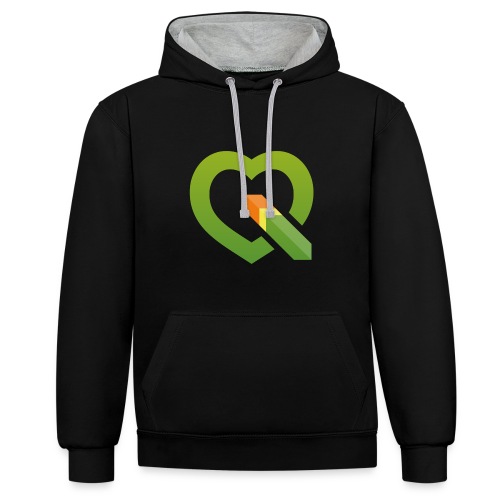 QGIS heart logo - Contrast Colour Hoodie
