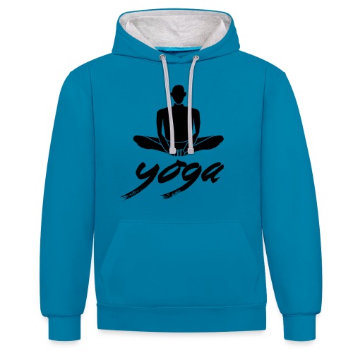 yoga nero yogi namaste pace amore arte hippie - Felpa con cappuccio bicromatica
