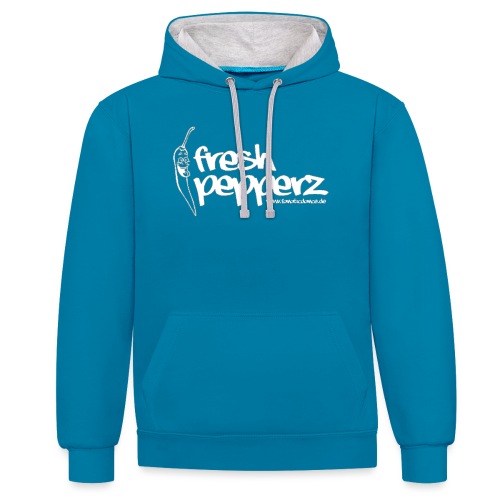 FRESH PEPPERZ Logo white - Kontrast-Hoodie