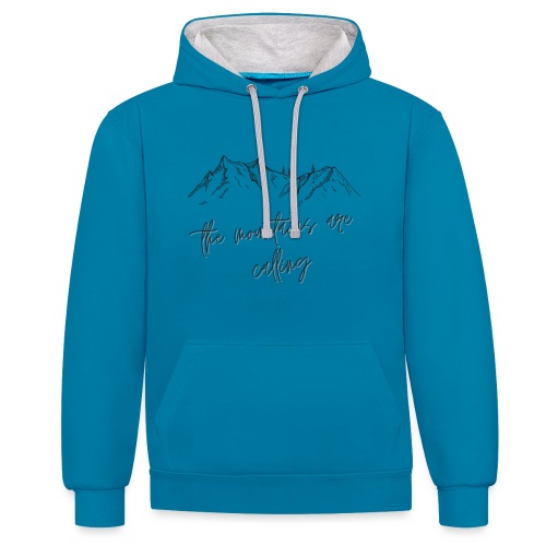 The Mountains are Calling - Contrast Colour Hoodie