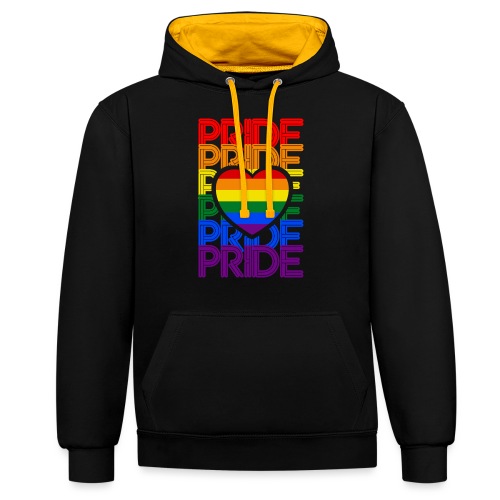 Pride Love Rainbow Heart - Kontrast-Hoodie