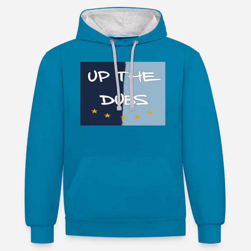 Up The Dubs Cinq Étoiles - Sweat à capuche contrasté - bleu paon/gris chiné