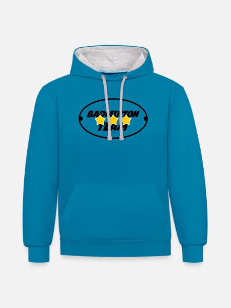 Badminton Team - Contrast hoodie - peacock blue/heather grey