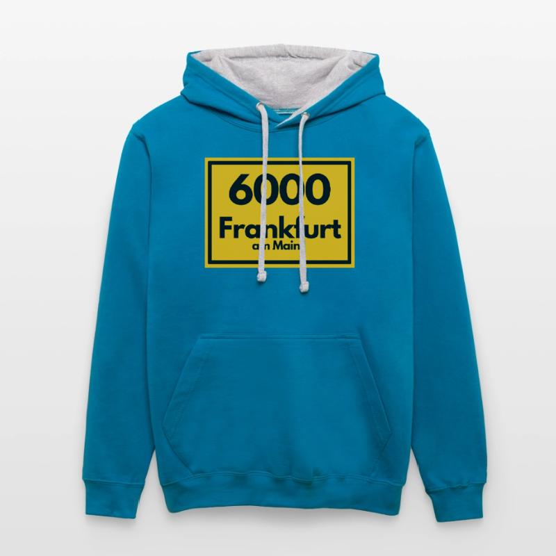 OLD POSTCODE POSTCODE RETRO 6000 FRANKFURT AM MAIN Contrast hoodie