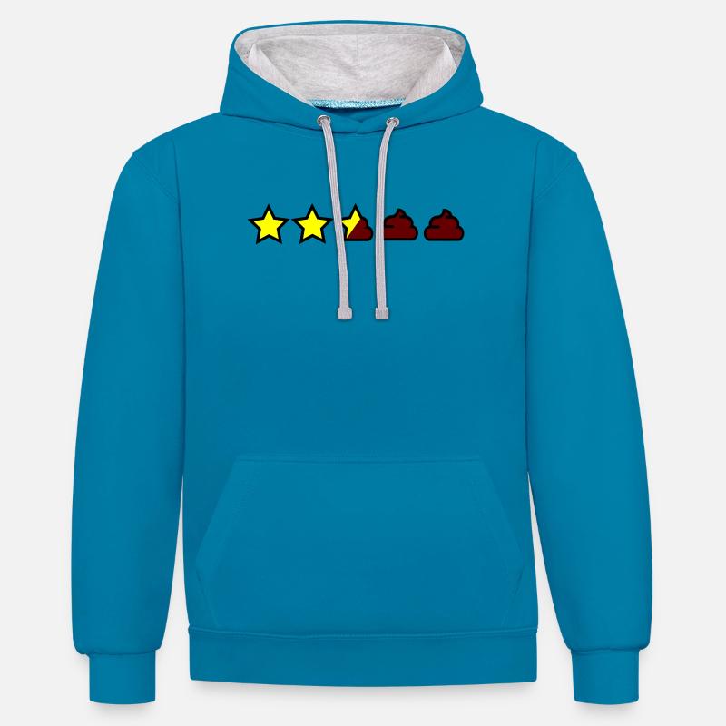 Note mixte - Sweat à capuche contrasté - bleu paon/gris chiné