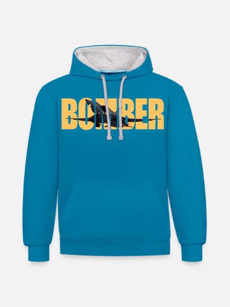 Bomber Tu-22 M3 - Contrast hoodie - peacock blue/heather grey