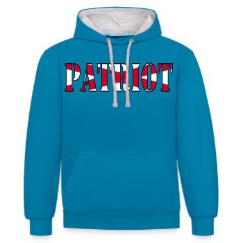 Patriot d’Irlande du Nord - Sweat à capuche contrasté - bleu paon/gris chiné - Devant - Liana (172cm) & Jaron (178cm)