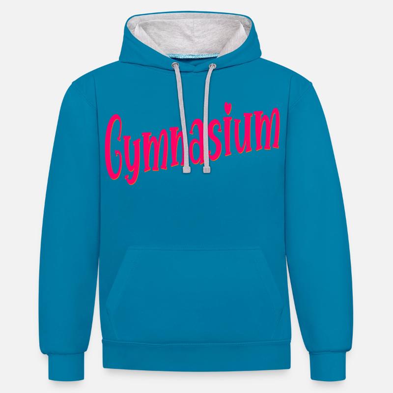 Changement d’école École grammaticale - Sweat à capuche contrasté - bleu paon/gris chiné