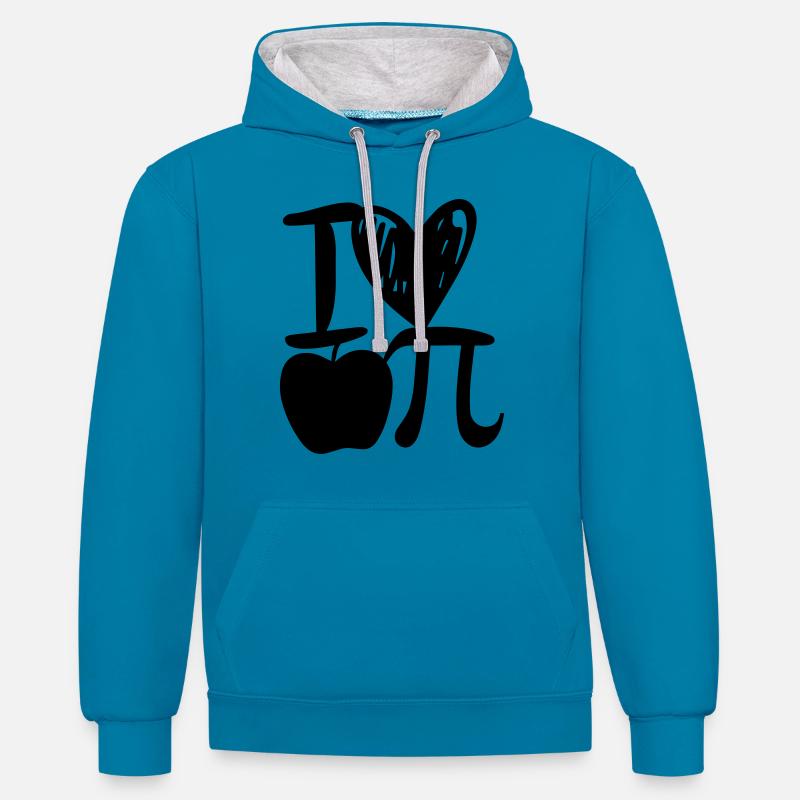 J’ADORE APPLE PI - Sweat à capuche contrasté - bleu paon/gris chiné