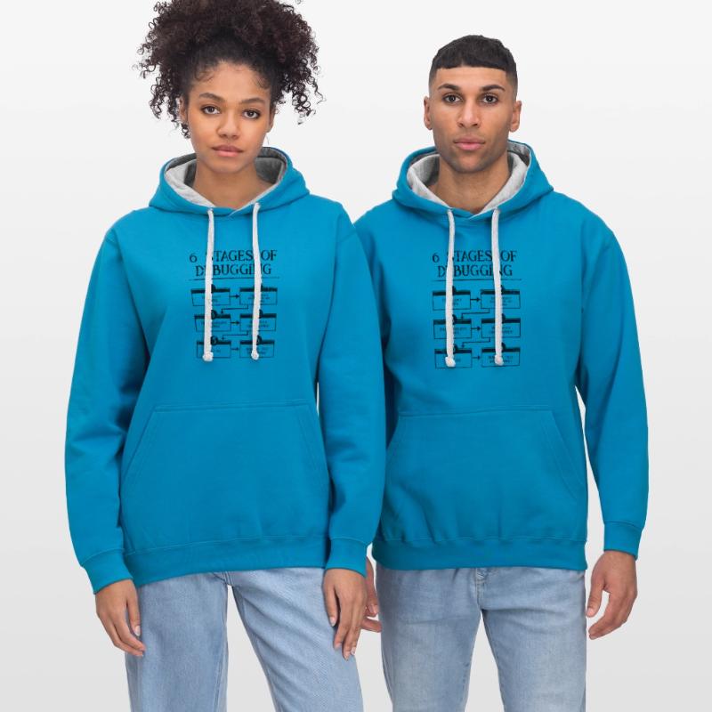 6 Schritte zum Debuggen der Computerprogrammiercodierung Kontrast-Hoodie