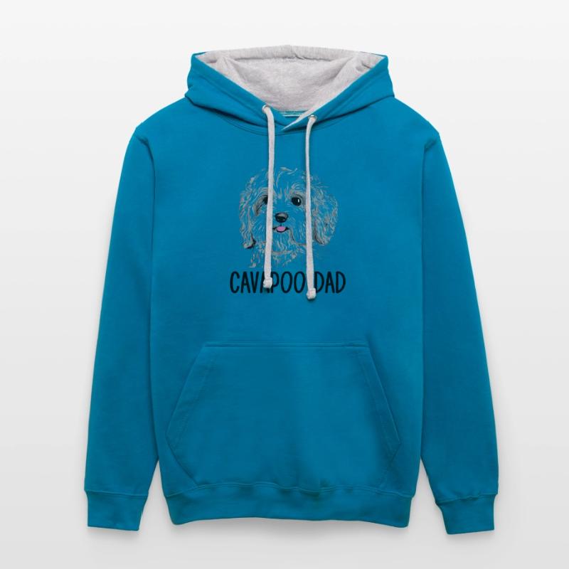cavapoo dad, cavapoo Kontrast-Hoodie