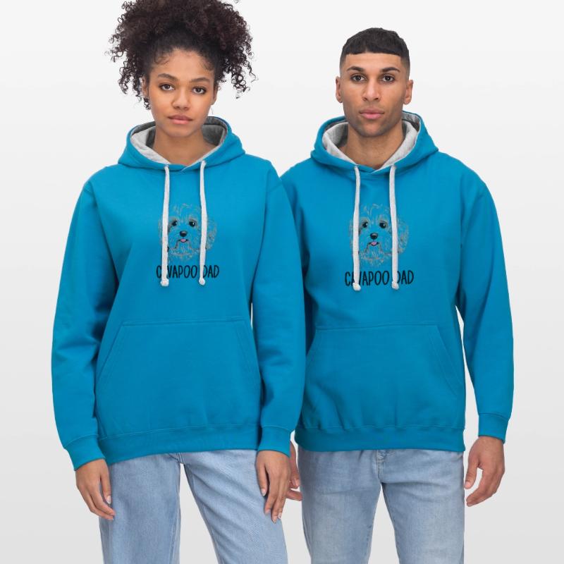 cavapoo dad, cavapoo Kontrast-Hoodie