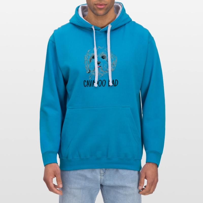 cavapoo dad, cavapoo Kontrast-Hoodie