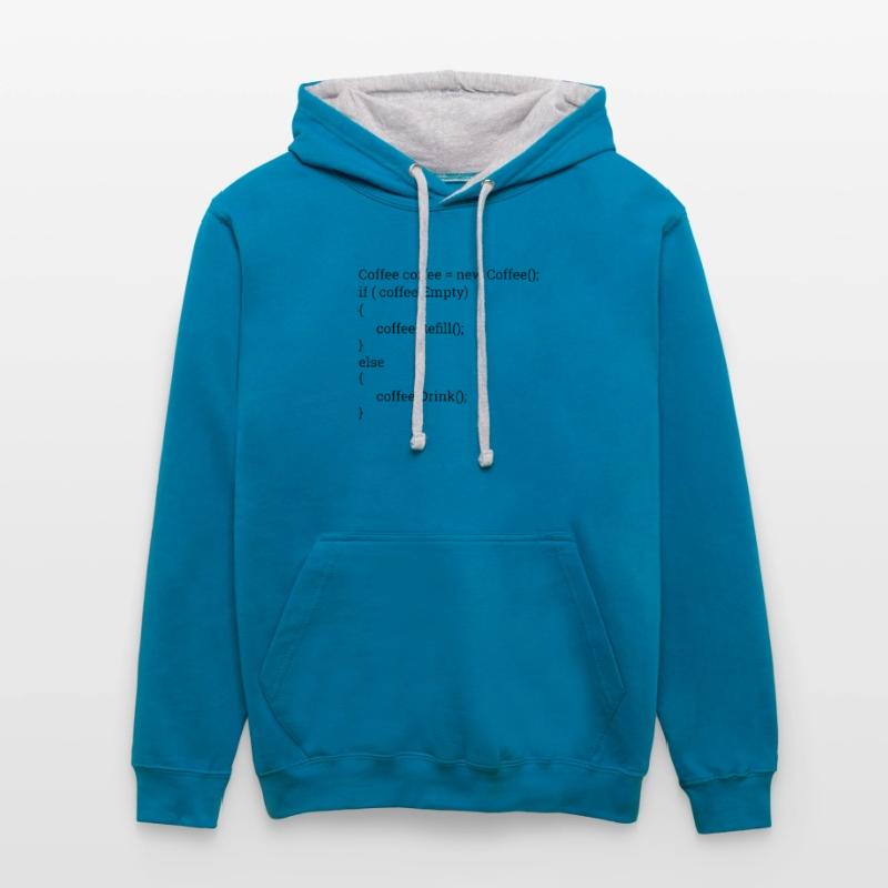 "Coffee and Code" | Programmers, programmers Contrast hoodie