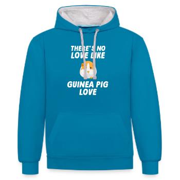 Cochon d'Inde - Cochon d'Inde - Amour - Sweat à capuche contrasté - bleu paon/gris chiné - Devant - Liana (172cm) & Jaron (178cm)