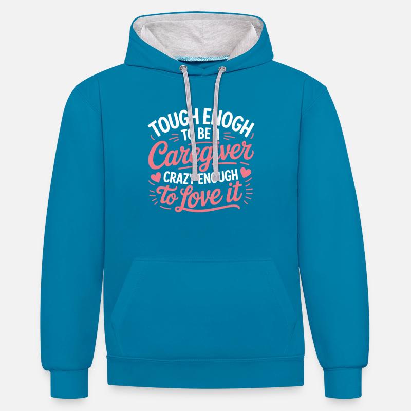 Gardien Pride Script Rose - Sweat à capuche contrasté - bleu paon/gris chiné