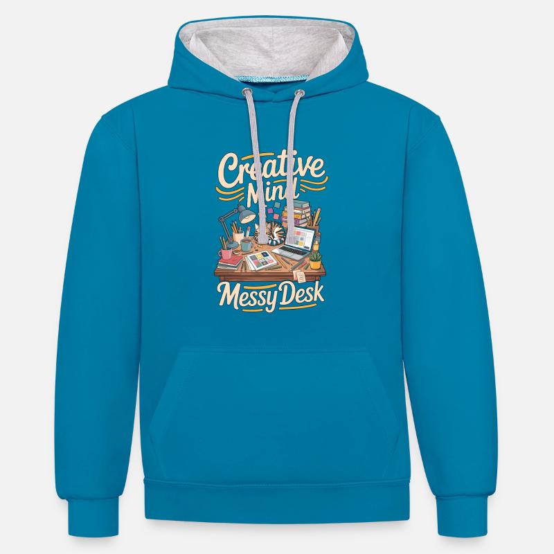 Graphic Designer Creative Mind Visual Designer - Contrast hoodie - peacock blue/heather grey
