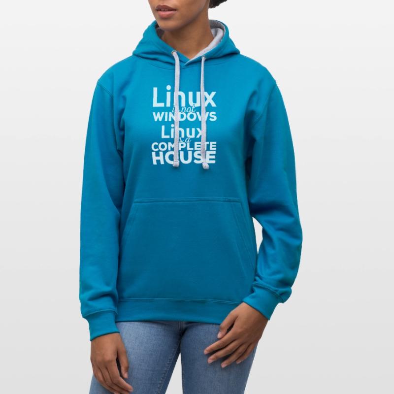 Linux is not Windows! Linux is a complete house! Contrast hoodie