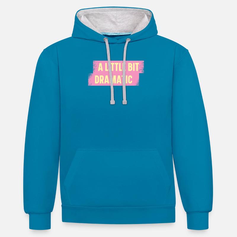 Bit Dramatic Fun Women's Tee - Kontrast-Hoodie - Pfauenblau/Grau meliert