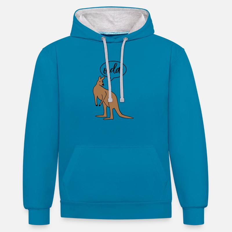 Oida Austria dialect dialect - Contrast hoodie - peacock blue/heather grey