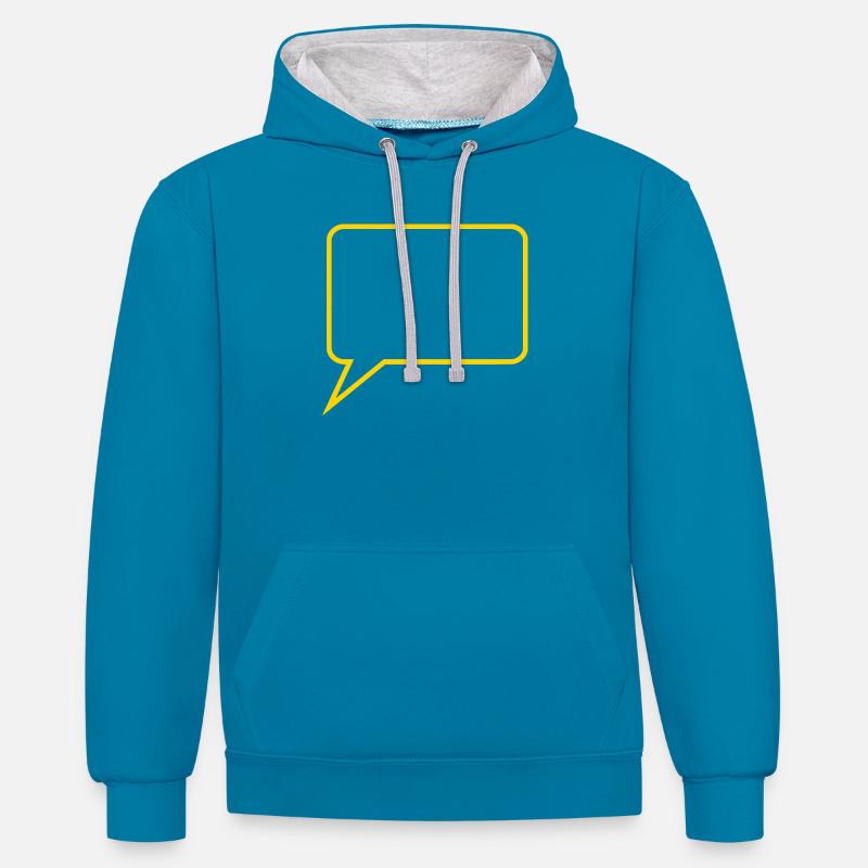 Personalize your own speech bubble comic - Contrast hoodie - peacock blue/heather grey