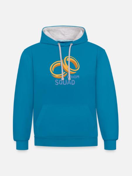 Groom Squad Ringe Junggesellenabschied - Kontrast-Hoodie - Pfauenblau/Grau meliert