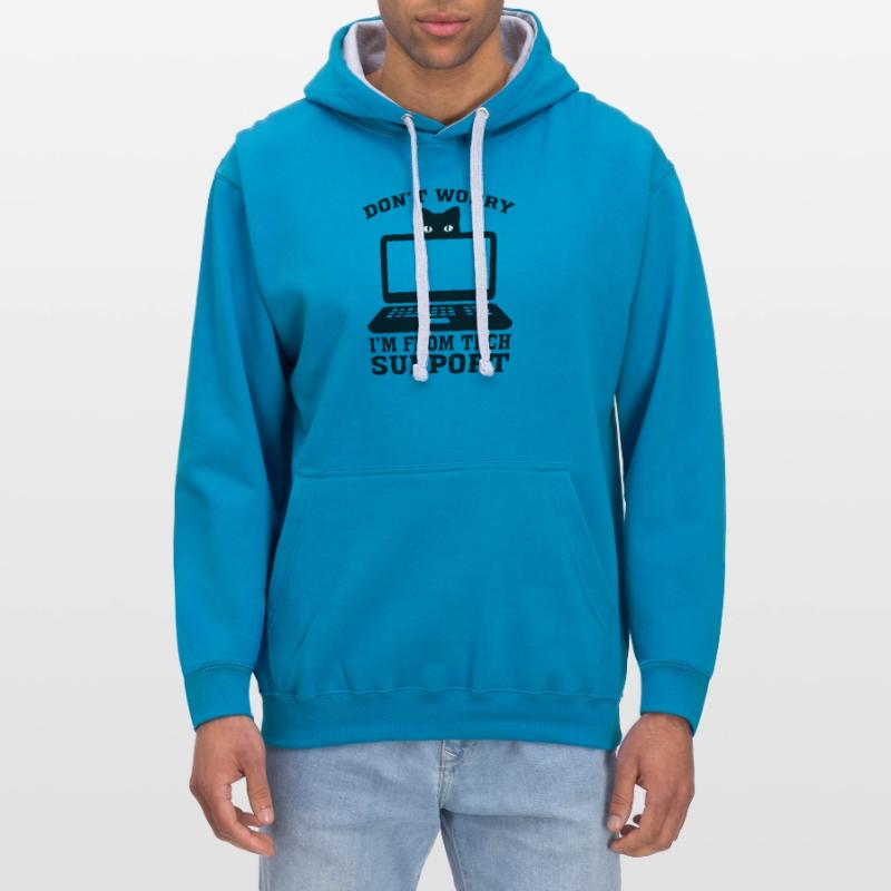 Technischer Support Computer Technik IT Software Kontrast-Hoodie