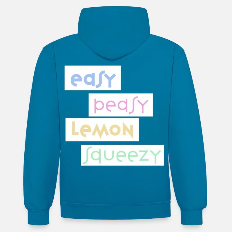 easy peasy - Sweat à capuche contrasté - bleu paon/gris chiné